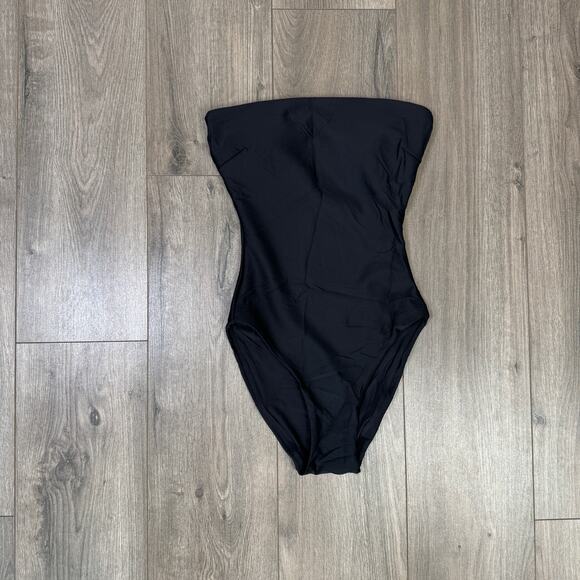 J.Crew Classic Sculp Gemma Bandeau One Piece Swimsuit Sz 4 Black Removable Strap - Picture 4 of 7